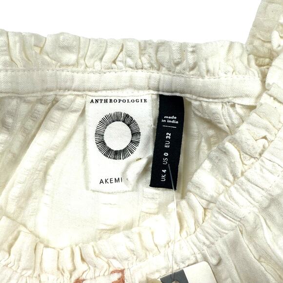 Anthropologie Akemi + Kin Boho Embroidered Top size 0 NWT 100% cotton XS - Picture 4 of 16